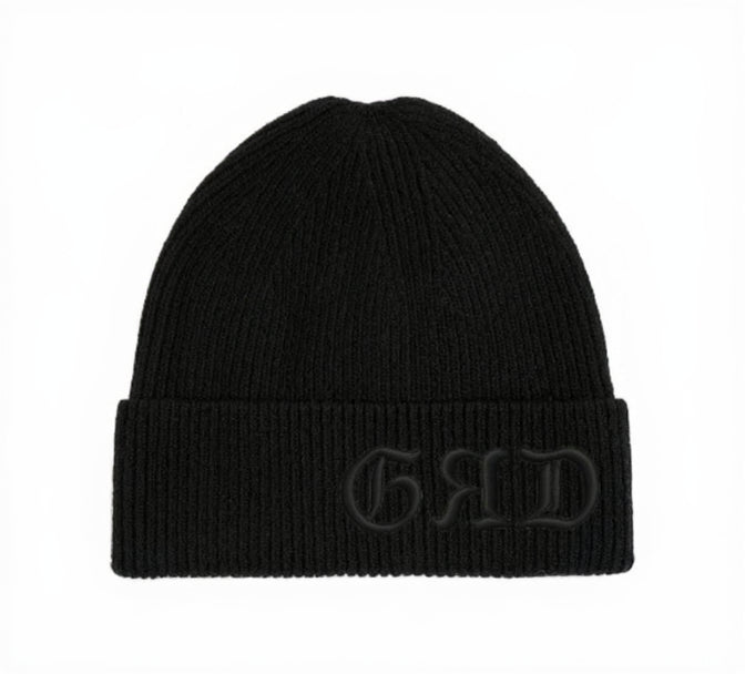 GRD TRIPLE BLACK BEANIE HAT