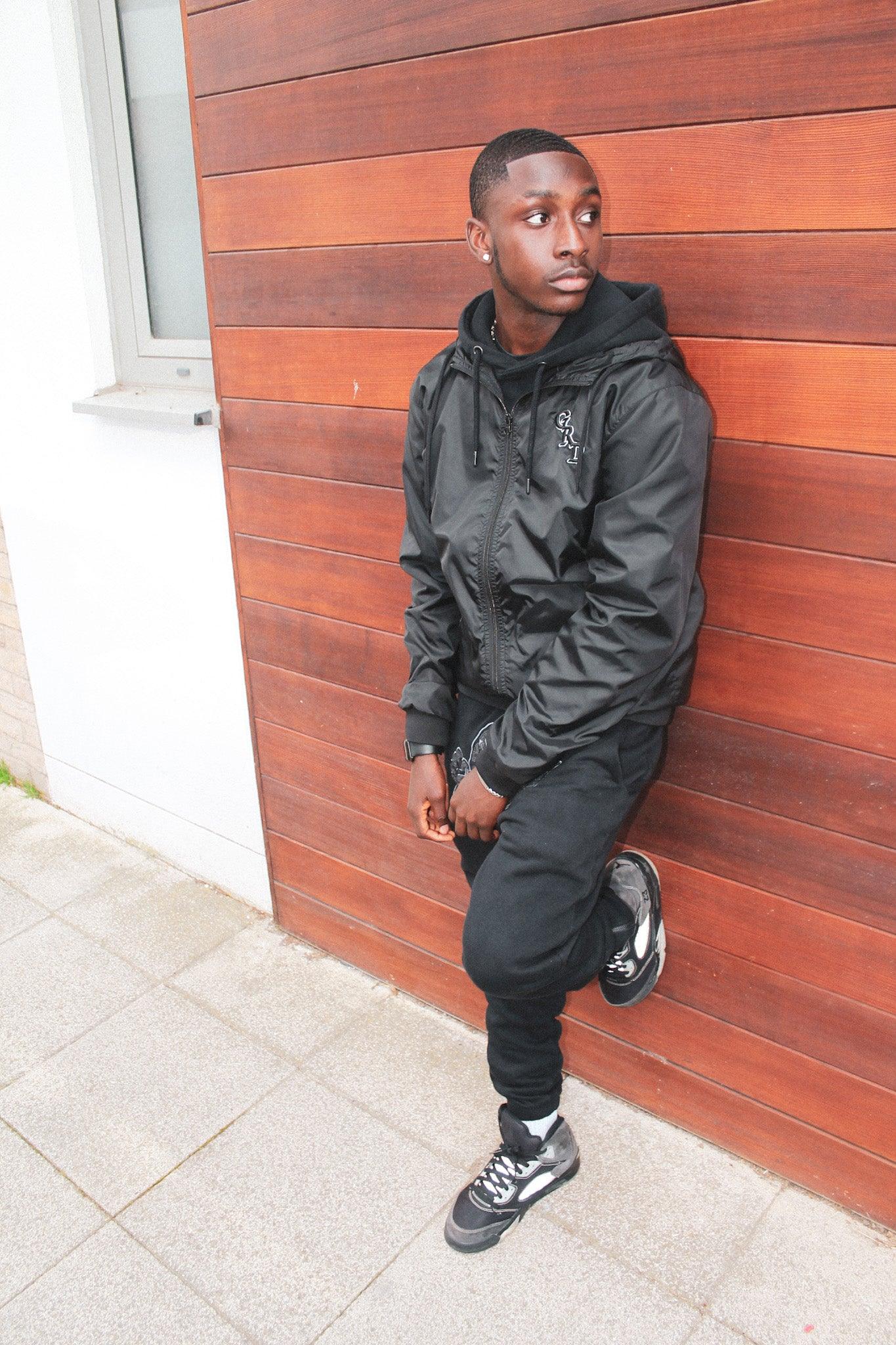 Black windbreaker outlet men