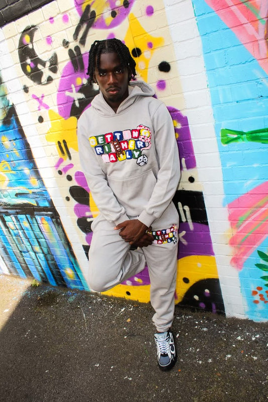 SMOKE GREY SNAKES & LADDERS TRACKSUIT