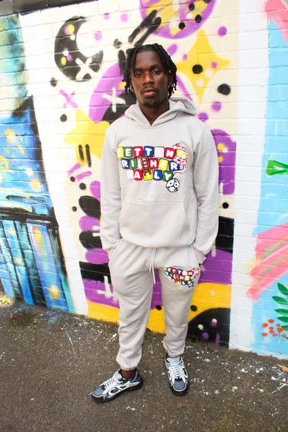 SMOKE GREY SNAKES & LADDERS TRACKSUIT