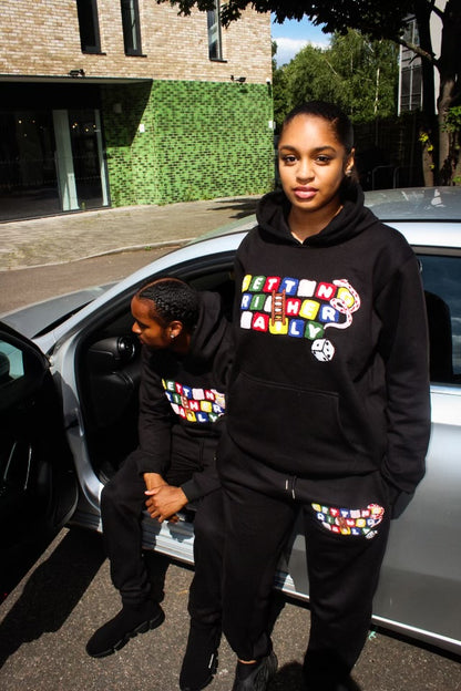 JET BLACK SNAKES & LADDERS TRACKSUIT