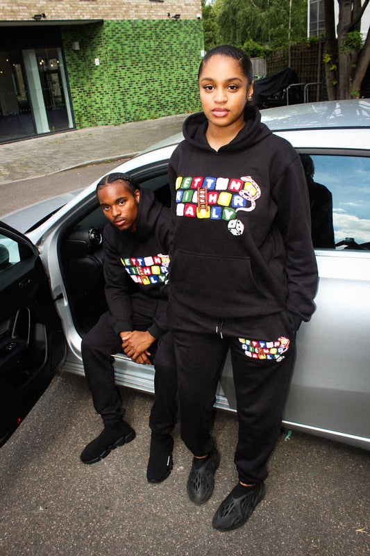 JET BLACK SNAKES & LADDERS TRACKSUIT