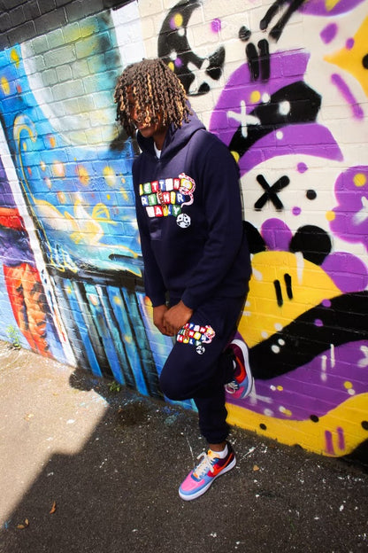 NAVY BLUE SNAKES & LADDERS TRACKSUIT