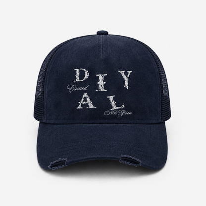 Navy Blue “Earned Not Given” Trucker Hat