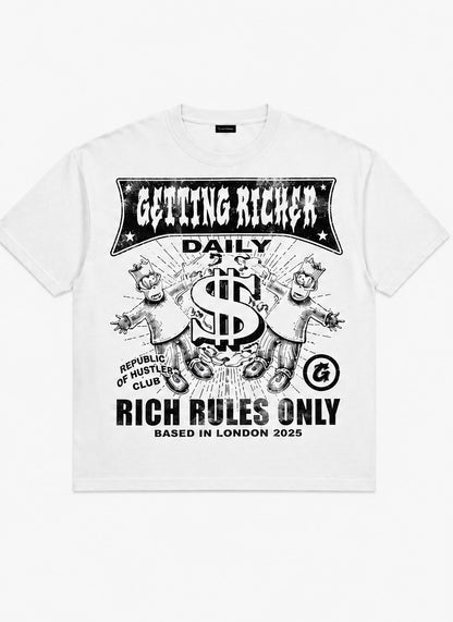 BLACK “RICH RULES” T SHIRT