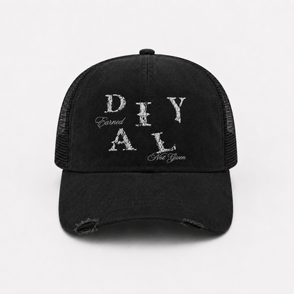 Black “Earned Not Given” Trucker Hat
