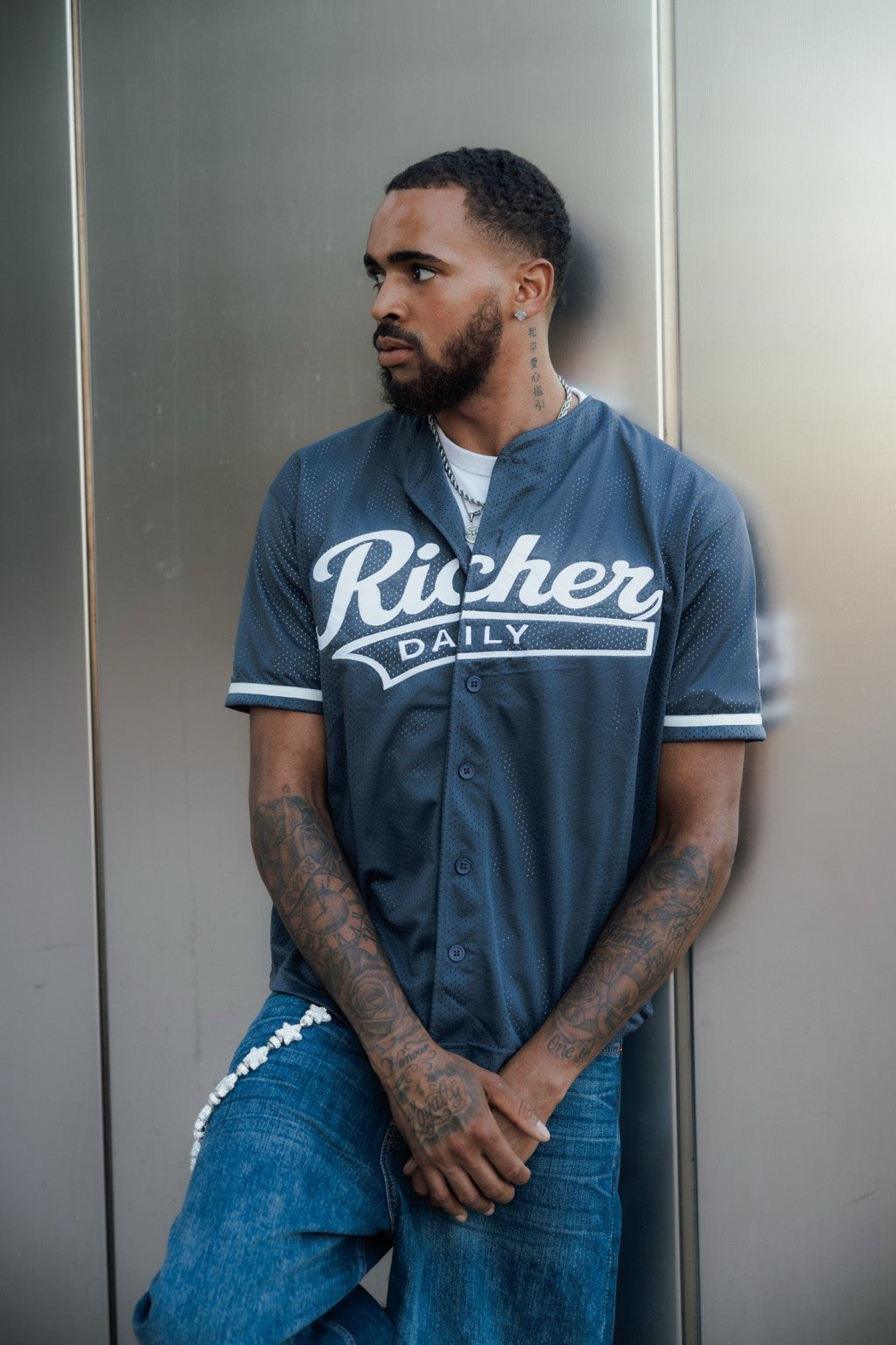 SMOKE GREY “RICHER DAILY” JERSEY