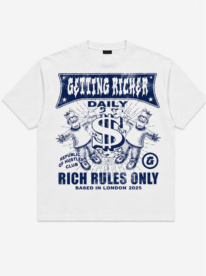 NAVY BLUE “RICH RULES” T SHIRT