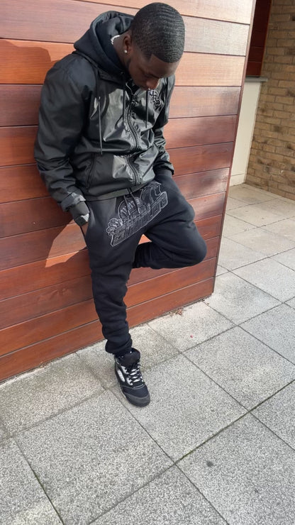 Jet Black Windbreaker Jacket